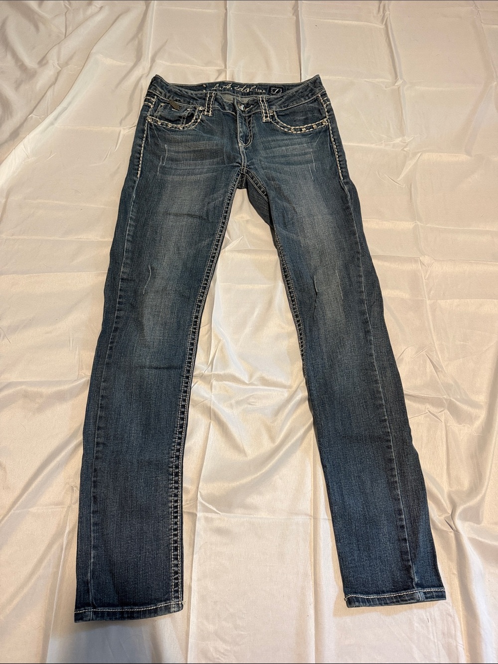 L.A. idol Women's Skinny Dark Blue Jeans